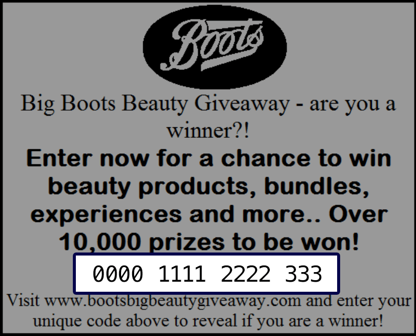 Boots till receipt with voupon code